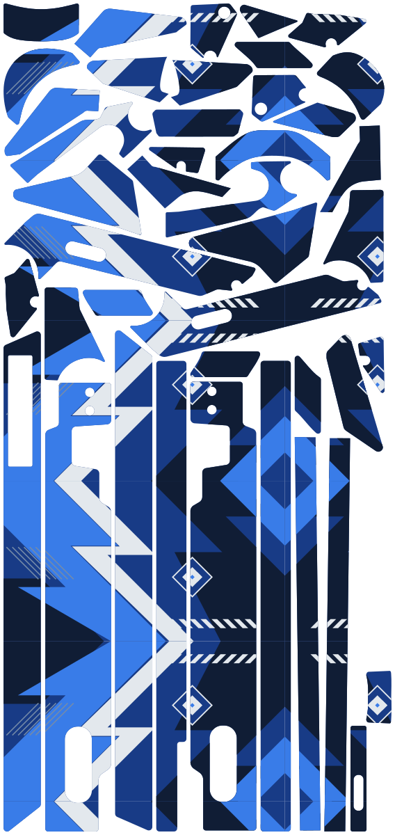 COBALT RIFT für Segway GT3D: 42 Originalteile des Skin-Sets.