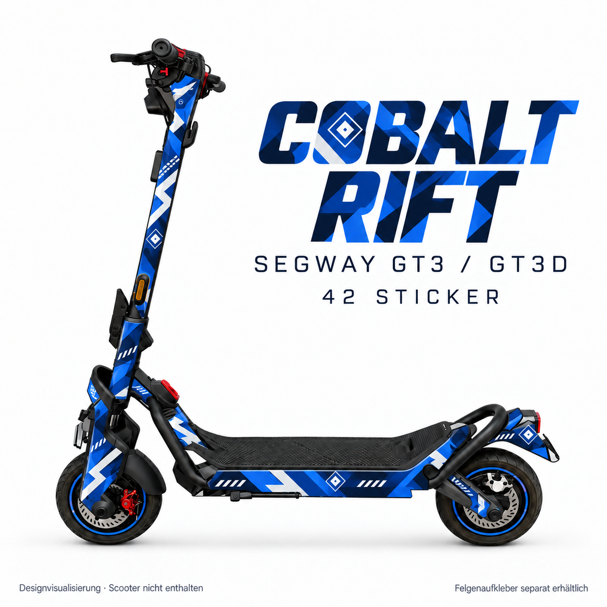 COBALT RIFT Skin für Segway GT3D. Felgenaufkleber separat erhältlich.