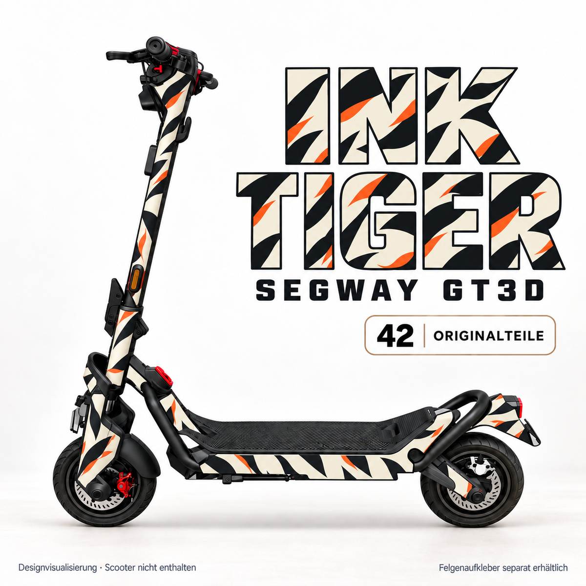 INK TIGER Skin für Segway GT3D. Felgenaufkleber separat erhältlich.