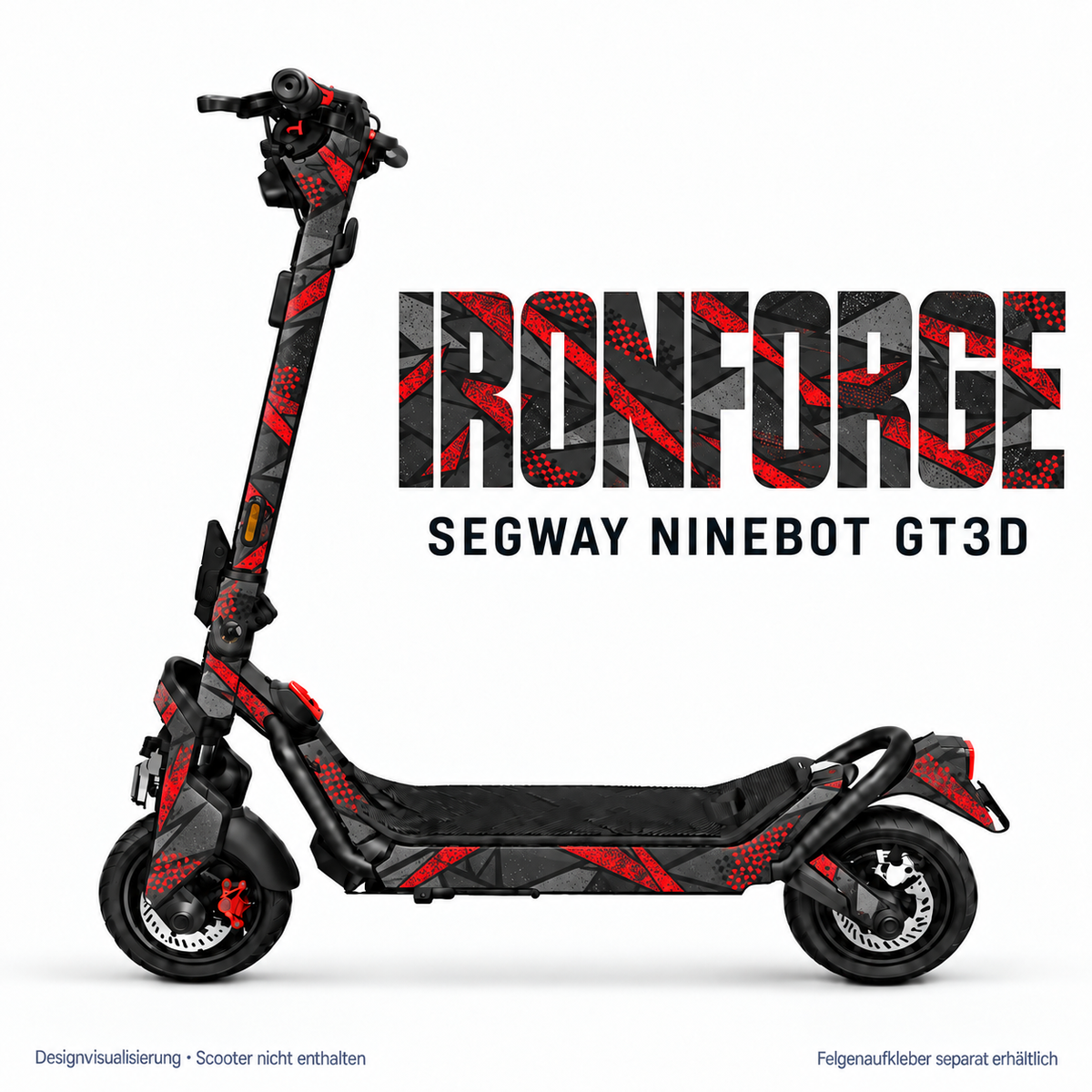IRONFORGE Skin für Segway GT3D. Felgenaufkleber separat erhältlich.