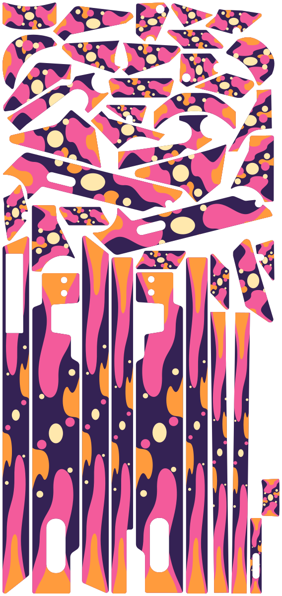 LAVA LAMP für Segway GT3D: 42 Originalteile des Skin-Sets.