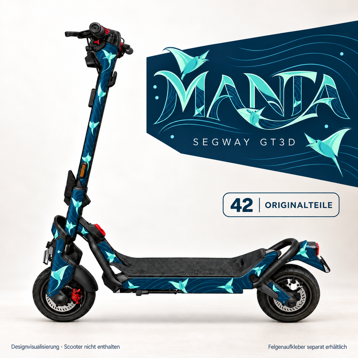 MANTA Skin für Segway GT3D. Felgenaufkleber separat erhältlich.