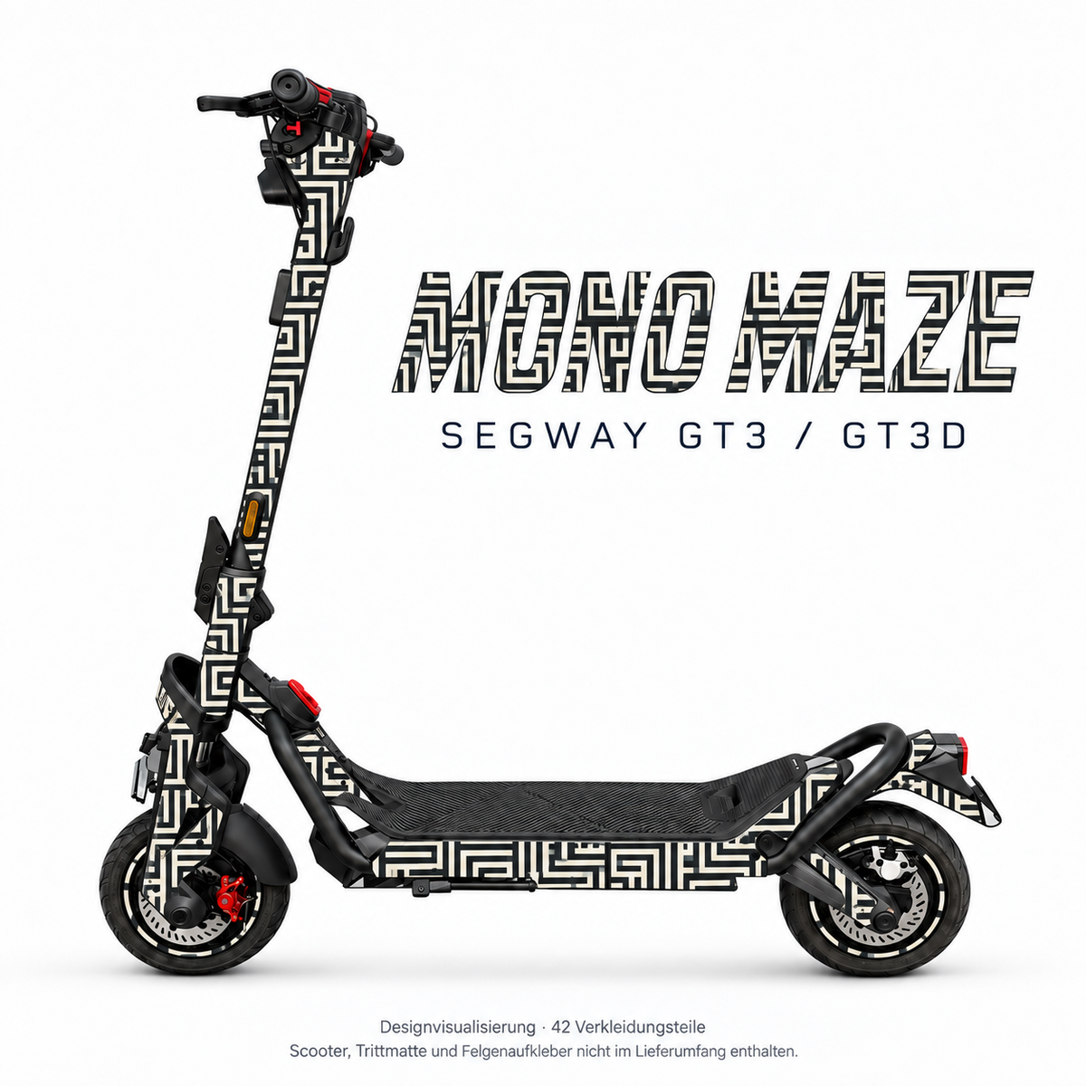MONO MAZE Skin für Segway GT3D. Felgenaufkleber separat erhältlich.