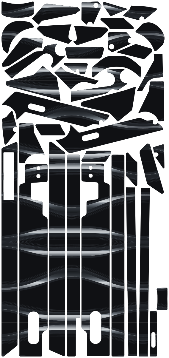 OBSIDIAN FLOW für Segway GT3D: 42 Originalteile des Skin-Sets.