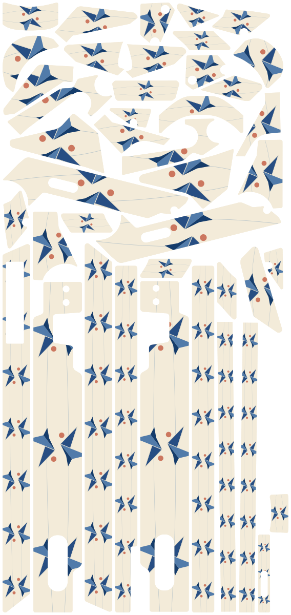ORIGAMI SKY für Segway GT3D: 42 Originalteile des Skin-Sets.