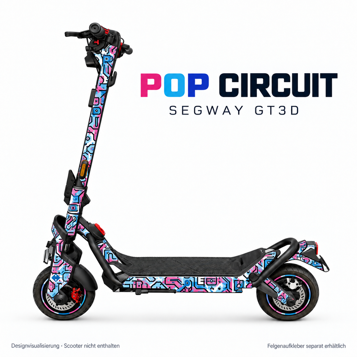 POP CIRCUIT Skin für Segway GT3D. Felgenaufkleber separat erhältlich.