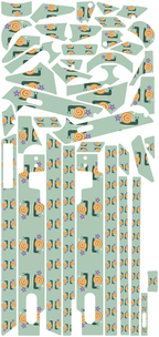 SNAIL PARADE für Segway GT3D: 42 Originalteile des Skin-Sets.