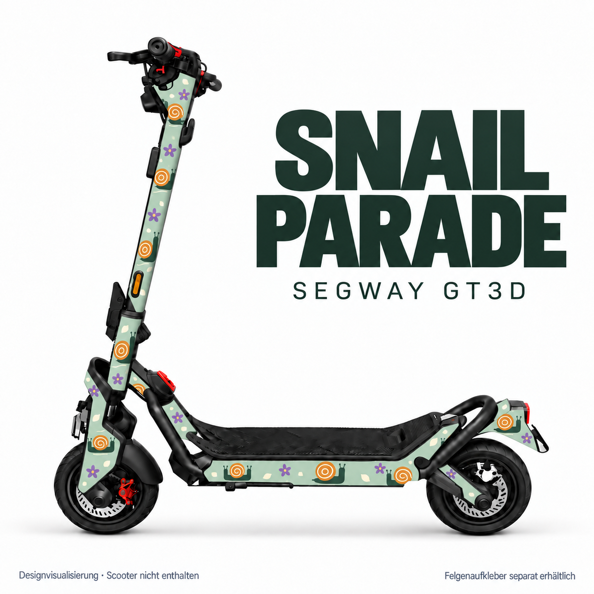 SNAIL PARADE Skin für Segway GT3D. Felgenaufkleber separat erhältlich.