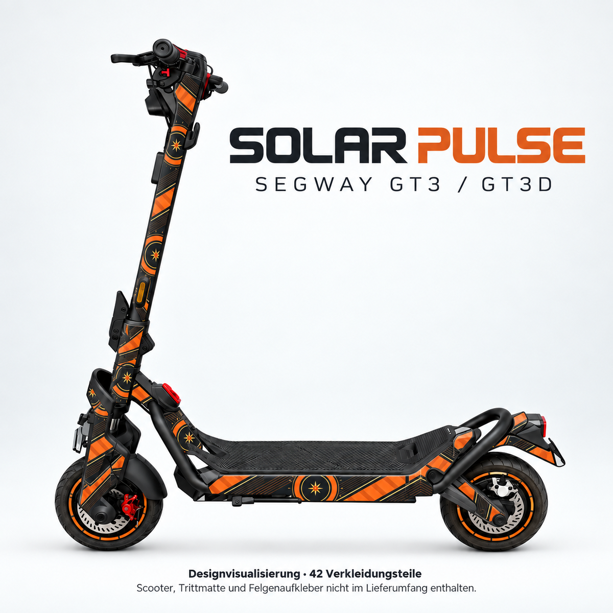 SOLAR PULSE Skin für Segway GT3D. Felgenaufkleber separat erhältlich.