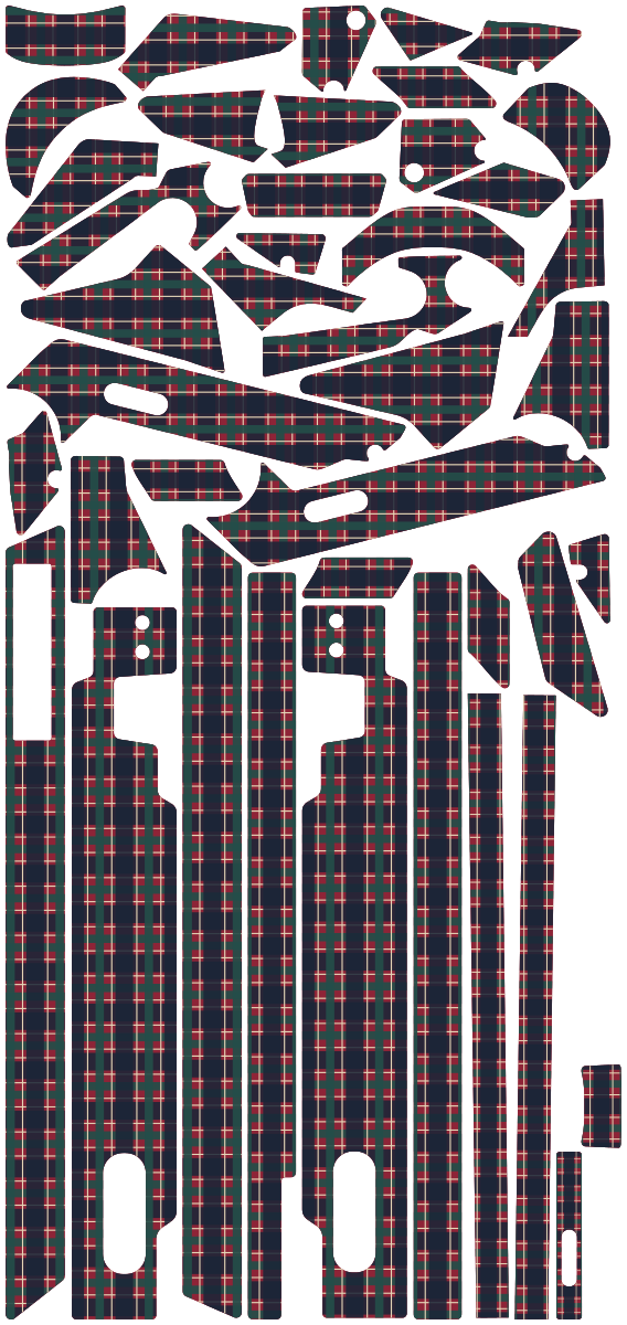 TARTAN CLUB für Segway GT3D: 42 Originalteile des Skin-Sets.