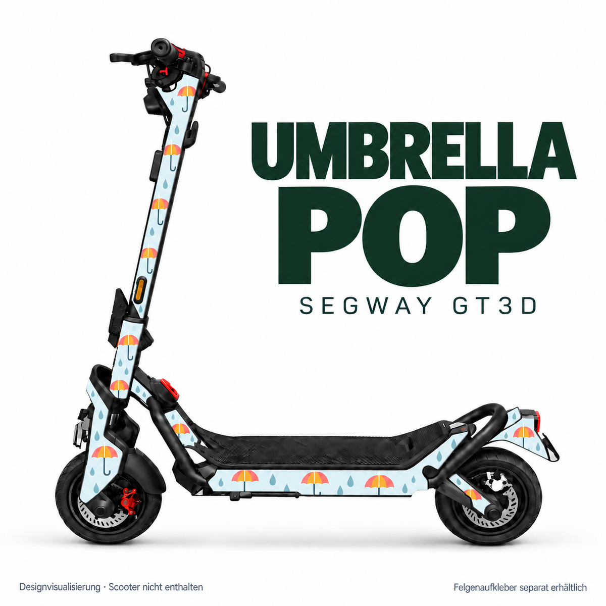 UMBRELLA POP Skin für Segway GT3D. Felgenaufkleber separat erhältlich.