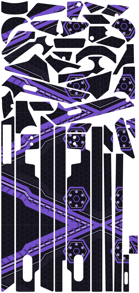 VIOLET GRID für Segway GT3D: 42 Originalteile des Skin-Sets.