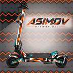 Hitway H11 ASIMOV Skin – orange-weiß-schwarzes Design im Escooter-Skins-Layout