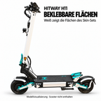 Hitway H11 – weiß markierte Klebeflächen des Skin-Sets