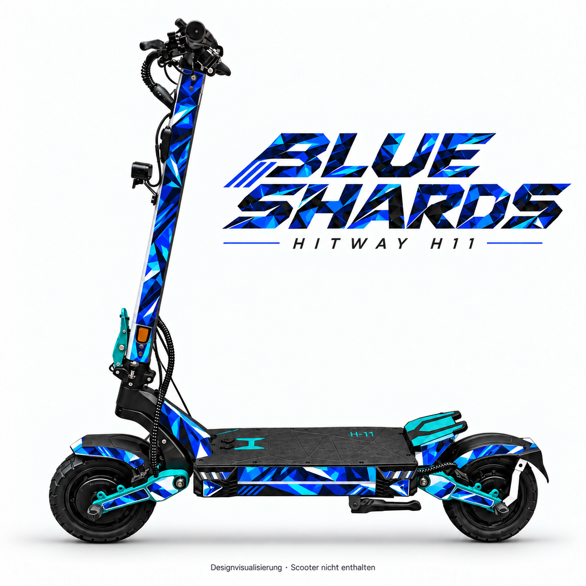 Hitway H11 Skin BLUE SHARDS – Designvisualisierung für das passende Folien-Set