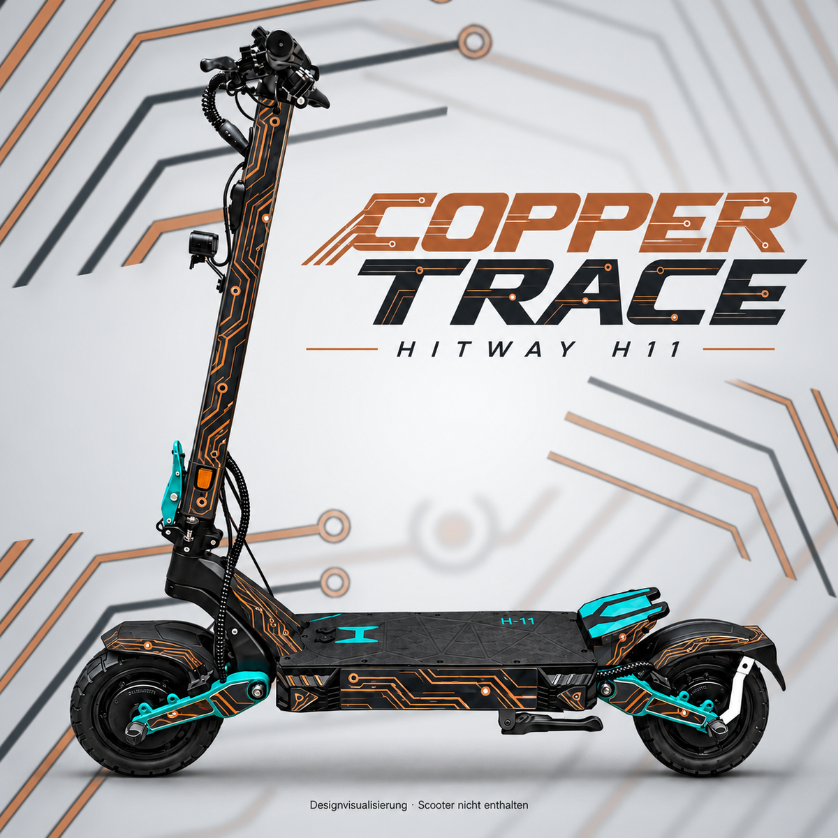 Hitway H11 Skin COPPER TRACE – Designvisualisierung für das passende Folien-Set