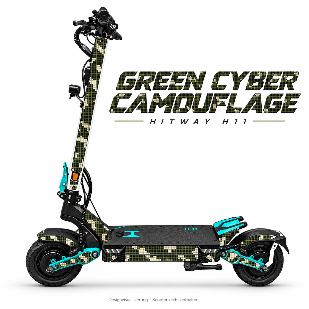 Hitway H11 Skin GREEN CYBER CAMOUFLAGE – Designvisualisierung für das passende Folien-Set