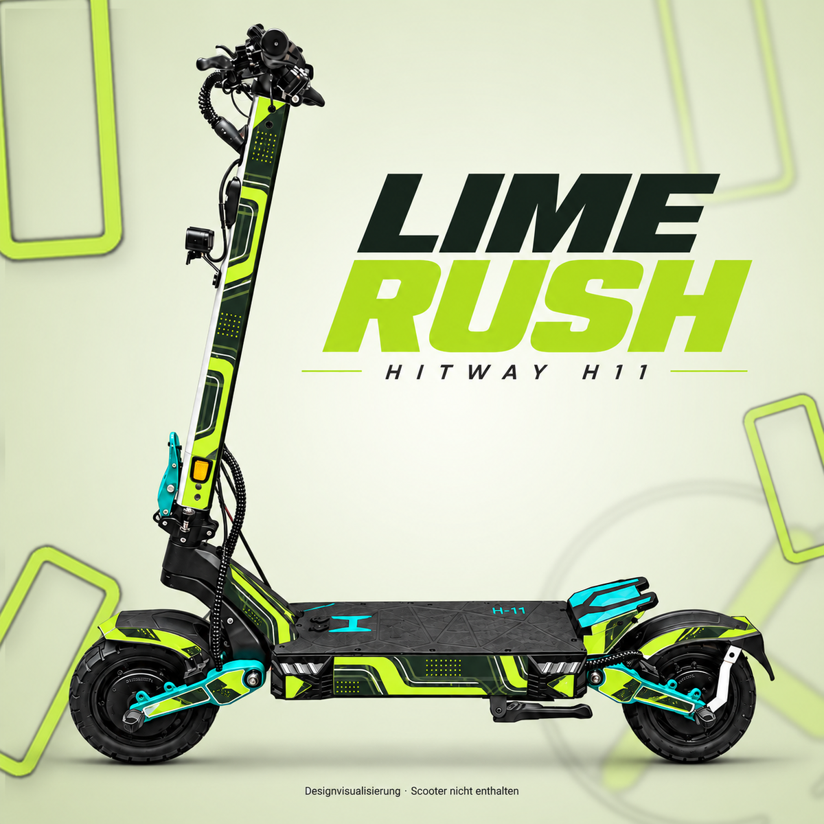 Hitway H11 Skin LIME RUSH – Designvisualisierung für das passende Folien-Set