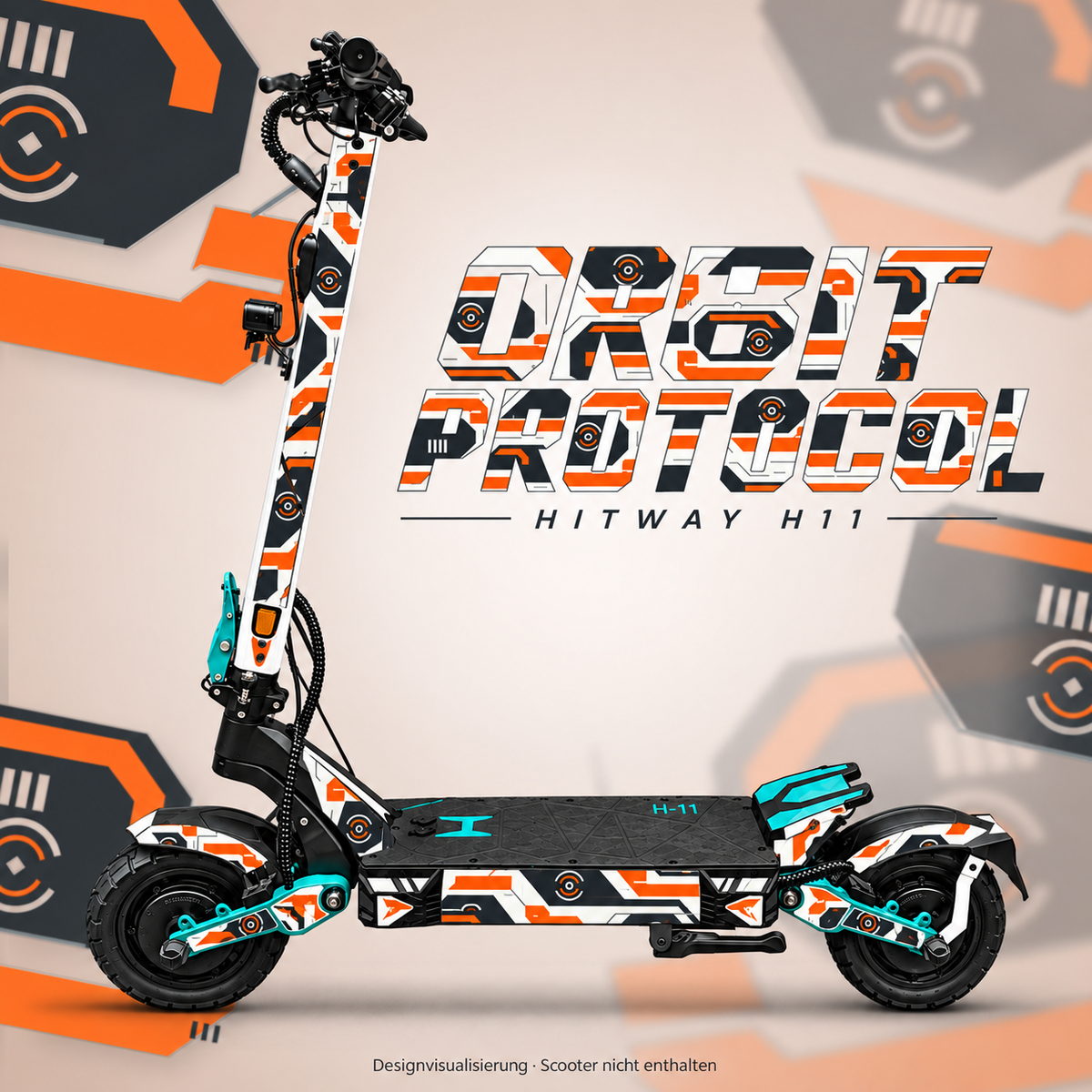 Hitway H11 Skin ORBIT PROTOCOL – Designvisualisierung für das passende Folien-Set