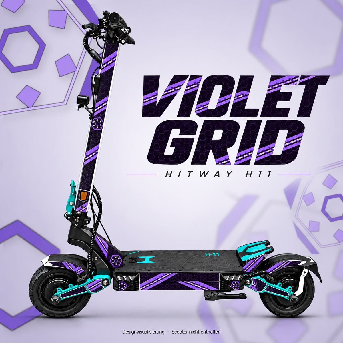 Hitway H11 Skin VIOLET GRID – Designvisualisierung für das passende Folien-Set