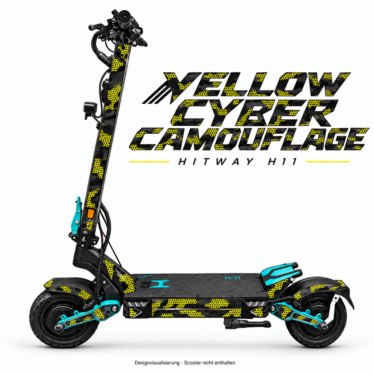 Hitway H11 Skin YELLOW CYBER CAMOUFLAGE – Designvisualisierung für das passende Folien-Set