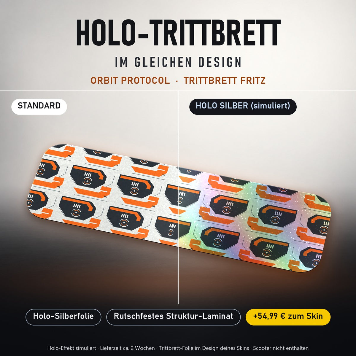 Holo-Trittbrett im gleichen Design – ORBIT PROTOCOL für TRITTBRETT FRITZ, Holo-Effekt simuliert (+54,99 €)