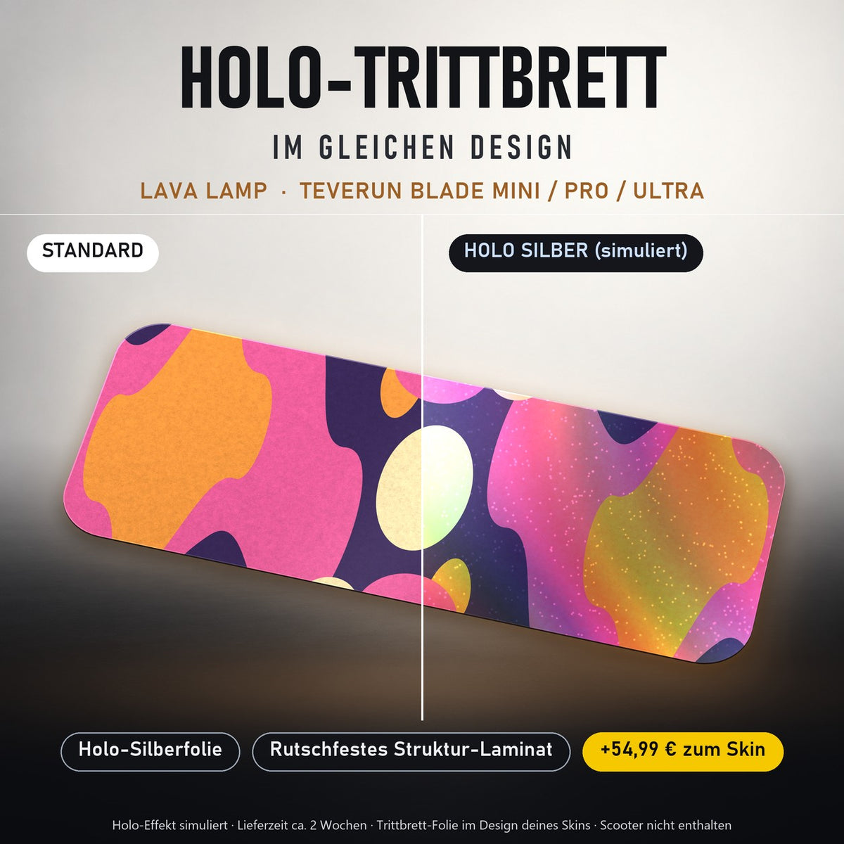 Holo-Trittbrett im gleichen Design – LAVA LAMP für TEVERUN BLADE MINI / PRO / ULTRA, Holo-Effekt simuliert (+54,99 €)