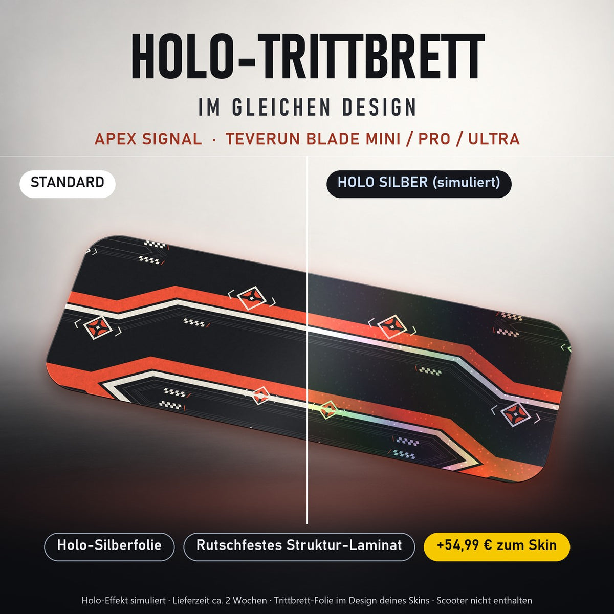 Holo-Trittbrett im gleichen Design – APEX SIGNAL für TEVERUN BLADE MINI / PRO / ULTRA, Holo-Effekt simuliert (+54,99 €)