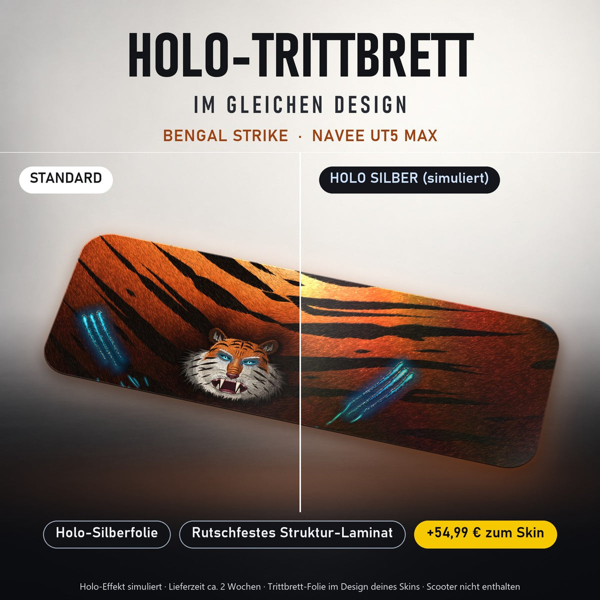 Holo-Trittbrett im gleichen Design – BENGAL STRIKE für NAVEE UT5 MAX, Holo-Effekt simuliert (+54,99 €)