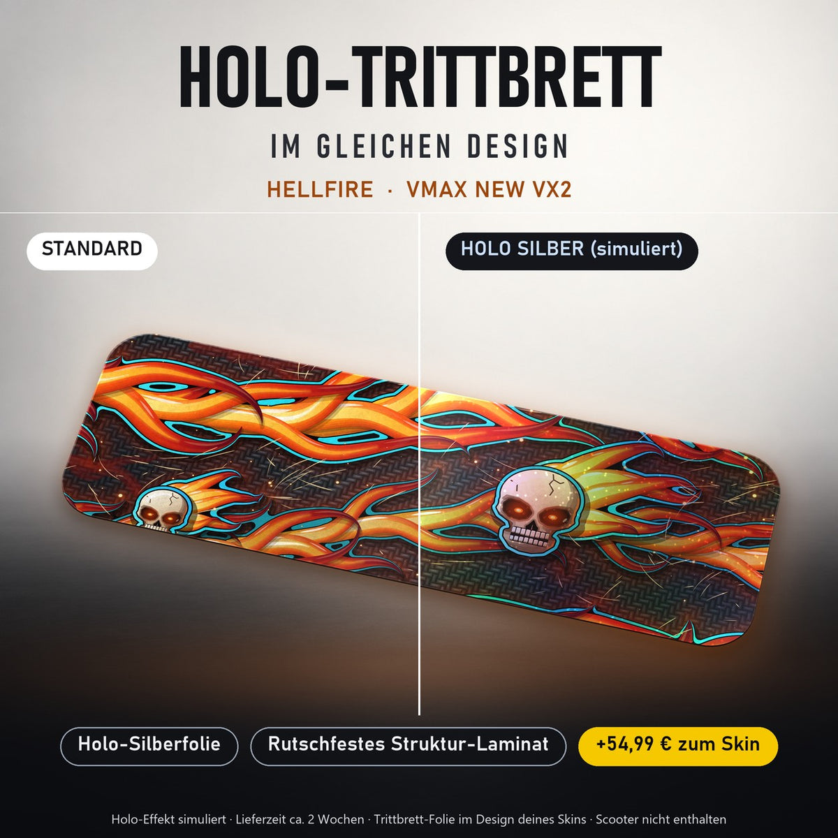 Holo-Trittbrett im gleichen Design – HELLFIRE für VMAX NEW VX2, Holo-Effekt simuliert (+54,99 €)
