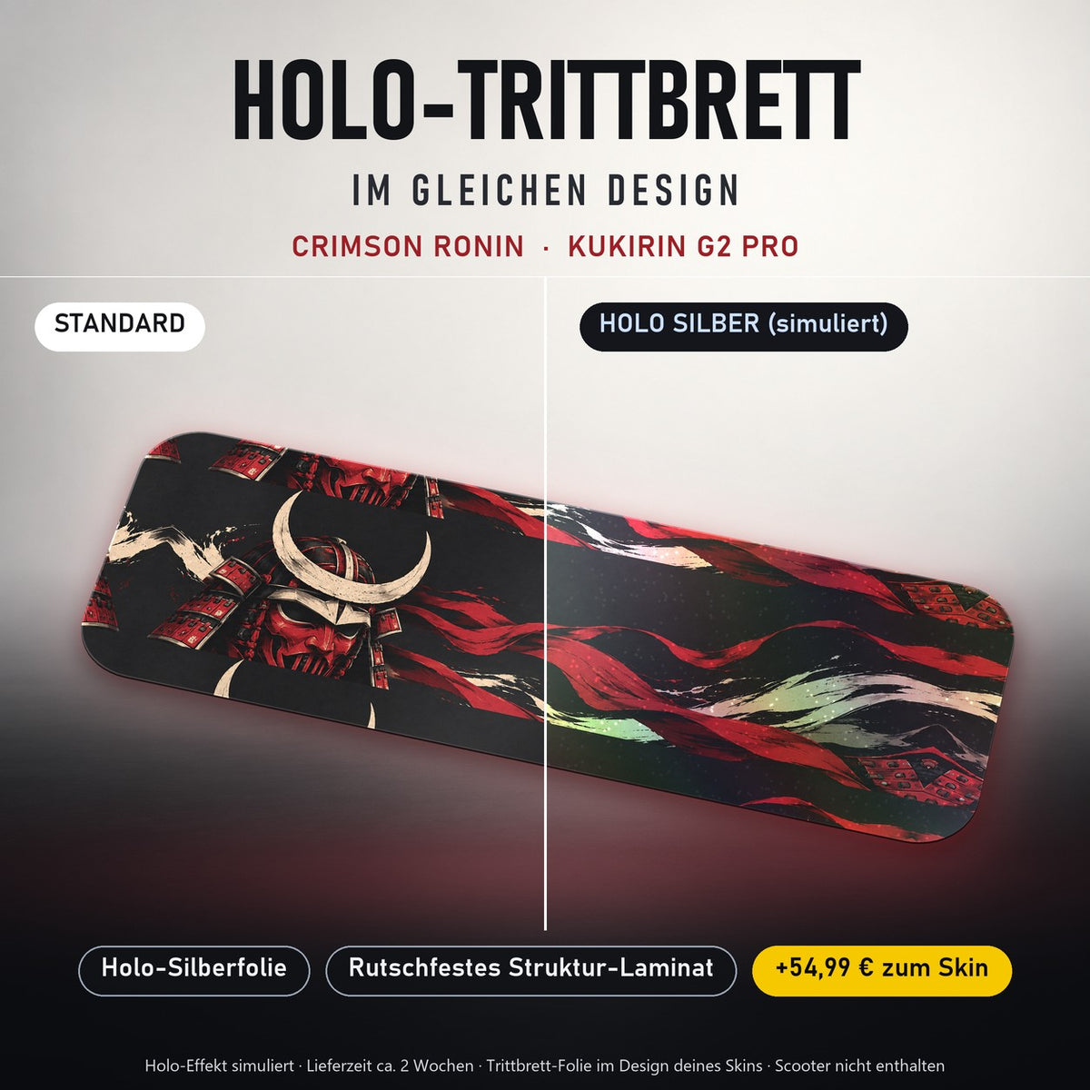 Holo-Trittbrett im gleichen Design – CRIMSON RONIN für KUKIRIN G2 PRO, Holo-Effekt simuliert (+54,99 €)