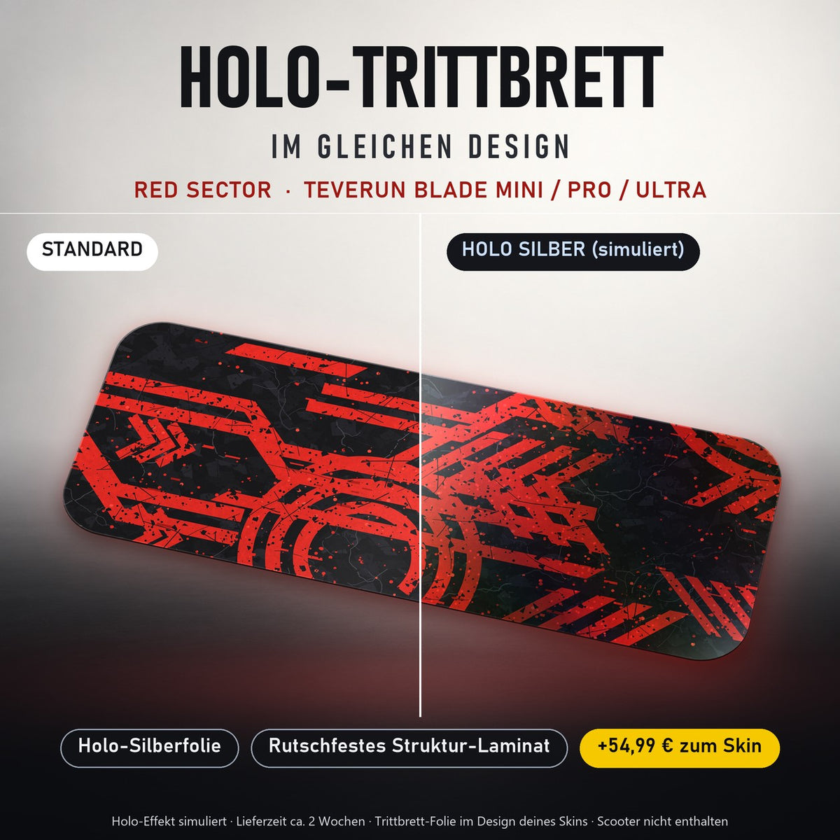Holo-Trittbrett im gleichen Design – RED SECTOR für TEVERUN BLADE MINI / PRO / ULTRA, Holo-Effekt simuliert (+54,99 €)