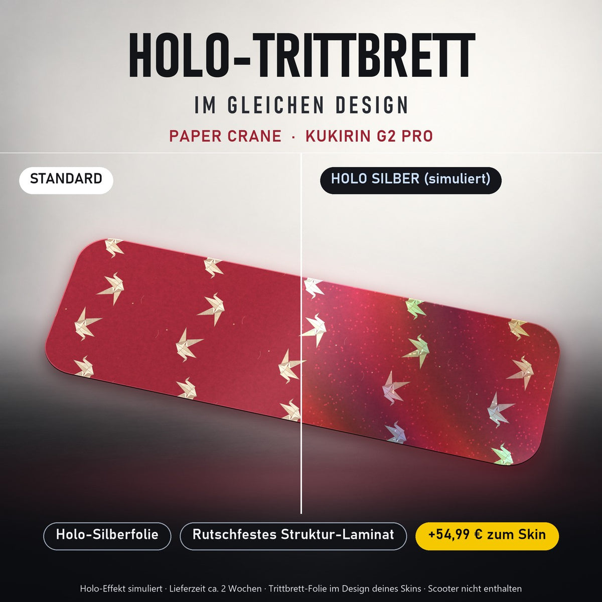 Holo-Trittbrett im gleichen Design – PAPER CRANE für KUKIRIN G2 PRO, Holo-Effekt simuliert (+54,99 €)