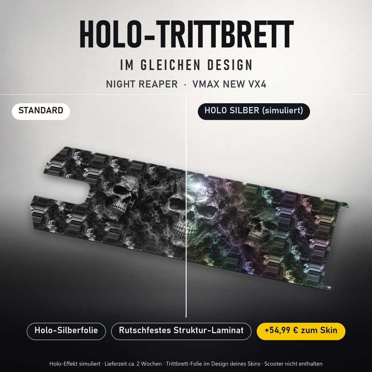 Holo-Trittbrett im gleichen Design – NIGHT REAPER für VMAX NEW VX4, Holo-Effekt simuliert (+54,99 €)