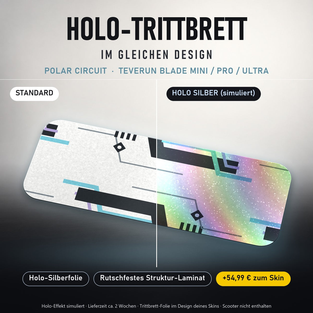 Holo-Trittbrett im gleichen Design – POLAR CIRCUIT für TEVERUN BLADE MINI / PRO / ULTRA, Holo-Effekt simuliert (+54,99 €)