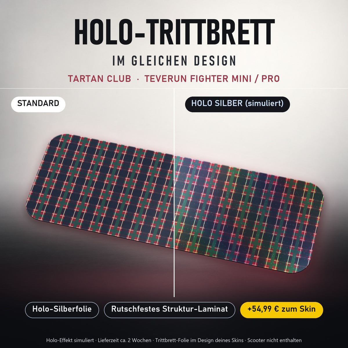 Holo-Trittbrett im gleichen Design – TARTAN CLUB für TEVERUN FIGHTER MINI / PRO, Holo-Effekt simuliert (+54,99 €)