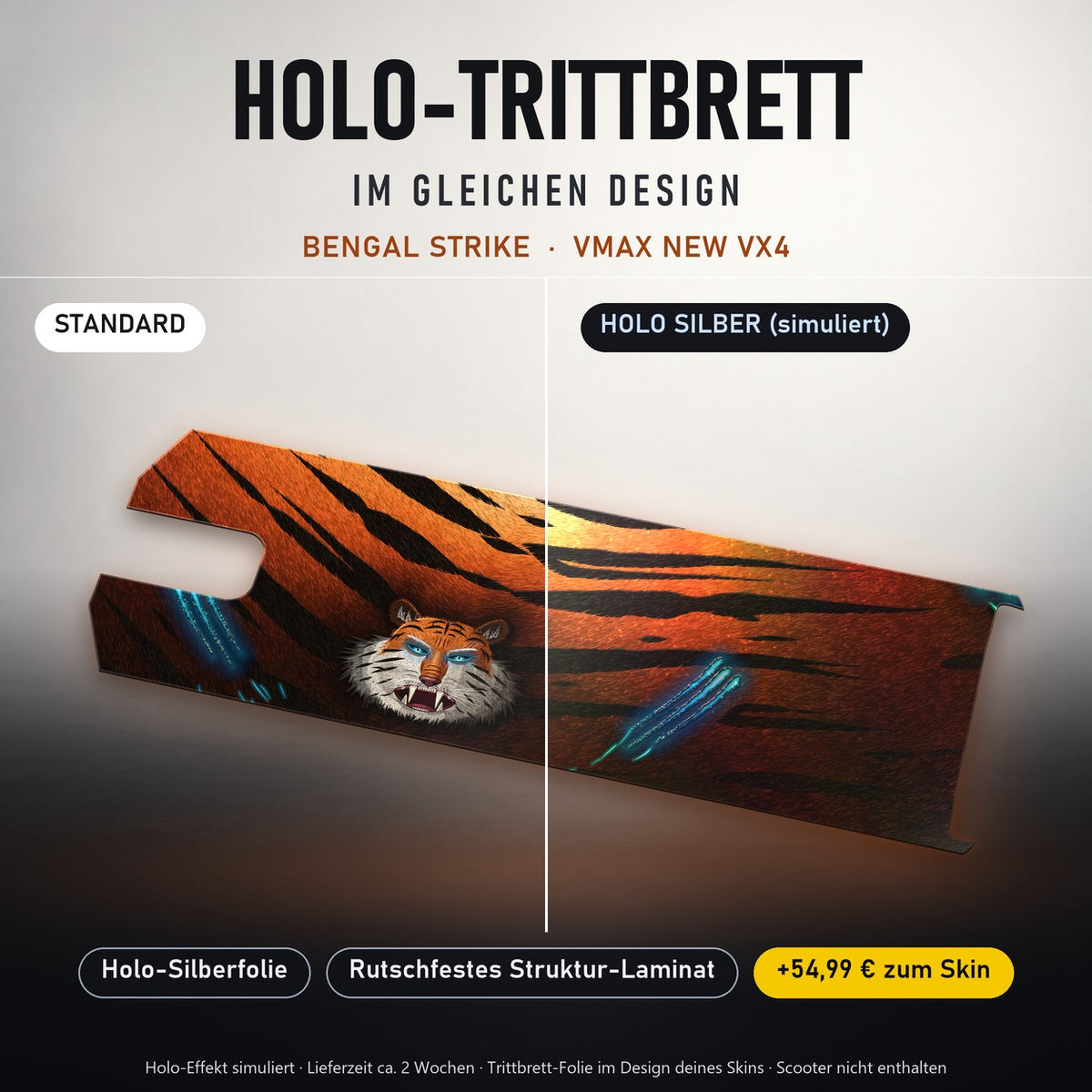 Holo-Trittbrett im gleichen Design – BENGAL STRIKE für VMAX NEW VX4, Holo-Effekt simuliert (+54,99 €)