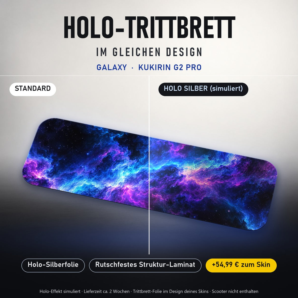 Holo-Trittbrett im gleichen Design – GALAXY für KUKIRIN G2 PRO, Holo-Effekt simuliert (+54,99 €)