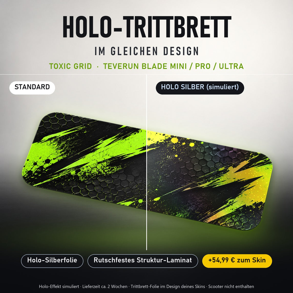 Holo-Trittbrett im gleichen Design – TOXIC GRID für TEVERUN BLADE MINI / PRO / ULTRA, Holo-Effekt simuliert (+54,99 €)
