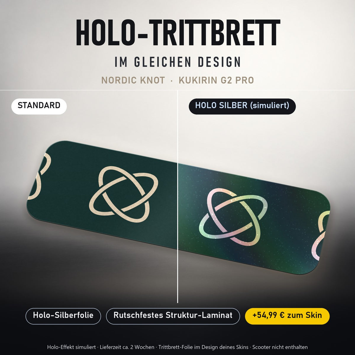 Holo-Trittbrett im gleichen Design – NORDIC KNOT für KUKIRIN G2 PRO, Holo-Effekt simuliert (+54,99 €)