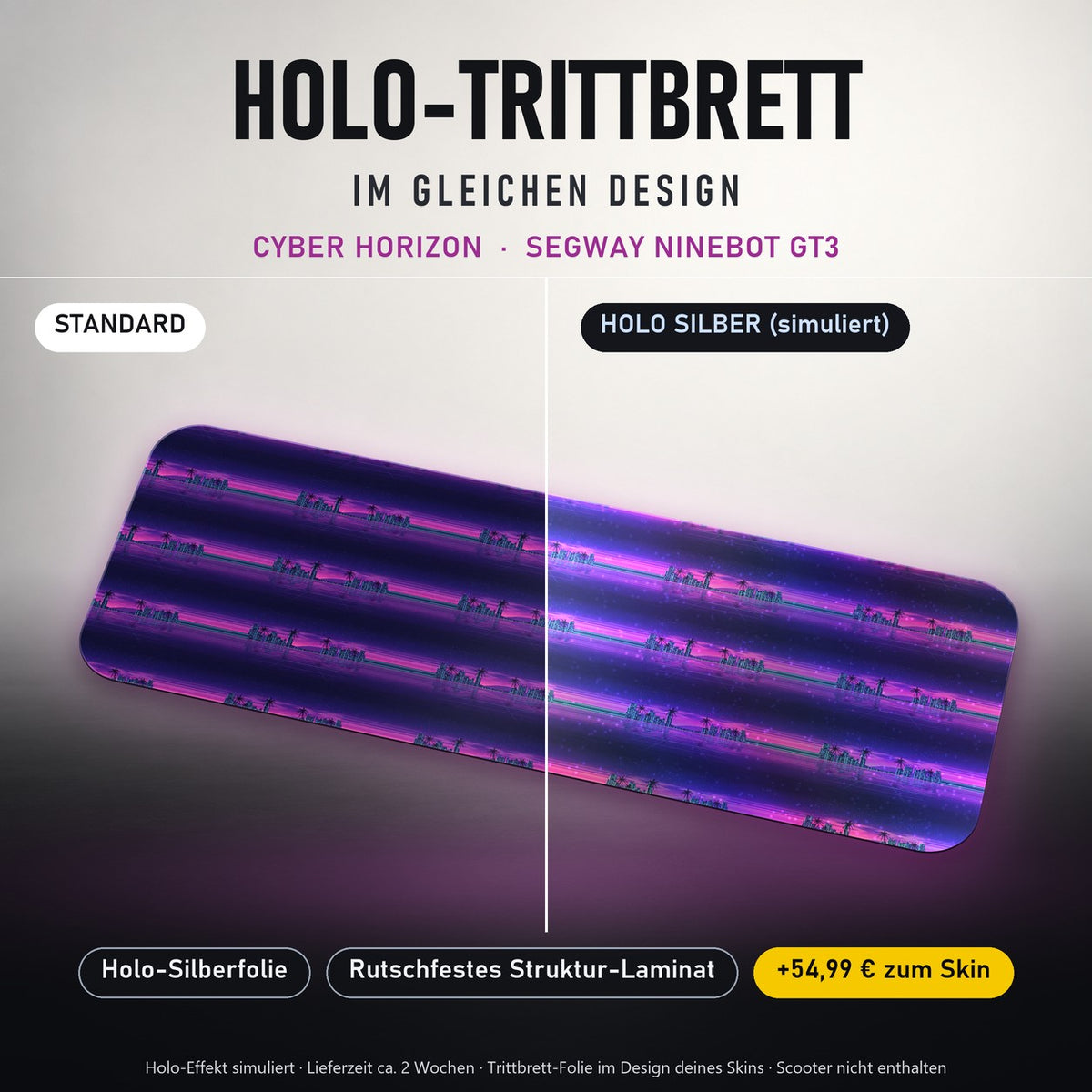 Holo-Trittbrett im gleichen Design – CYBER HORIZON für SEGWAY NINEBOT GT3, Holo-Effekt simuliert (+54,99 €)