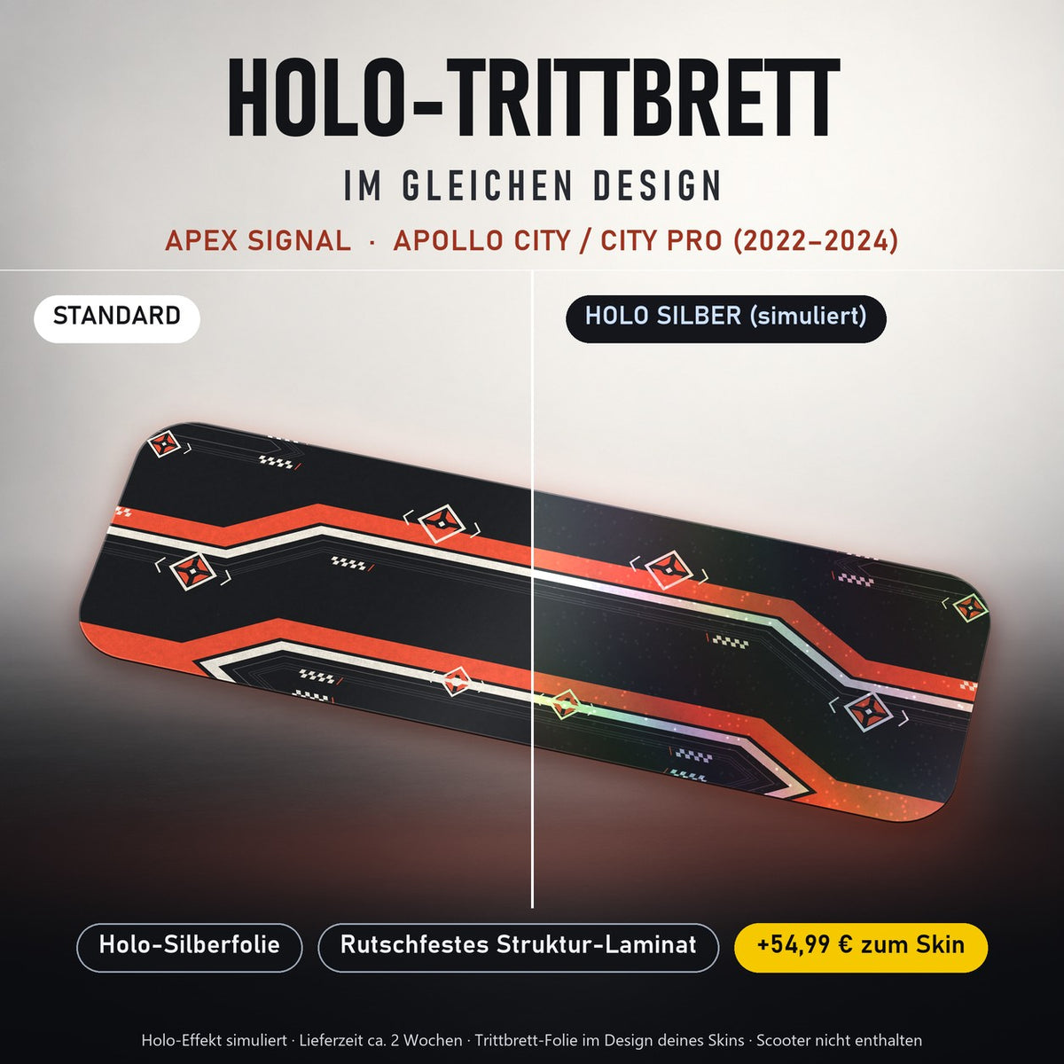 Holo-Trittbrett im gleichen Design – APEX SIGNAL für APOLLO CITY / CITY PRO (2022–2024), Holo-Effekt simuliert (+54,99 €)