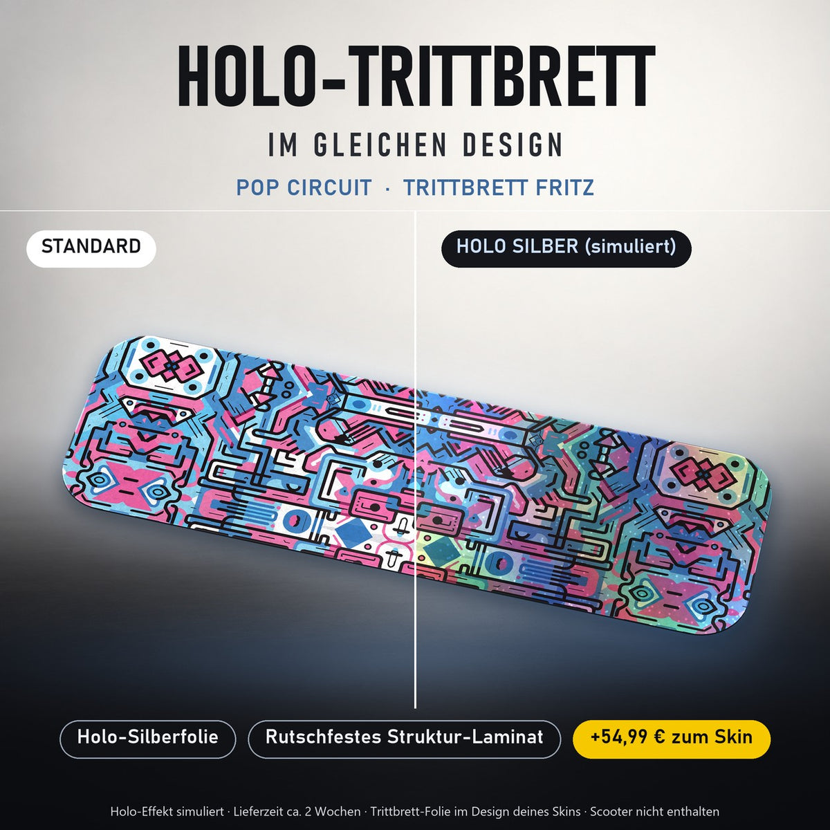 Holo-Trittbrett im gleichen Design – POP CIRCUIT für TRITTBRETT FRITZ, Holo-Effekt simuliert (+54,99 €)
