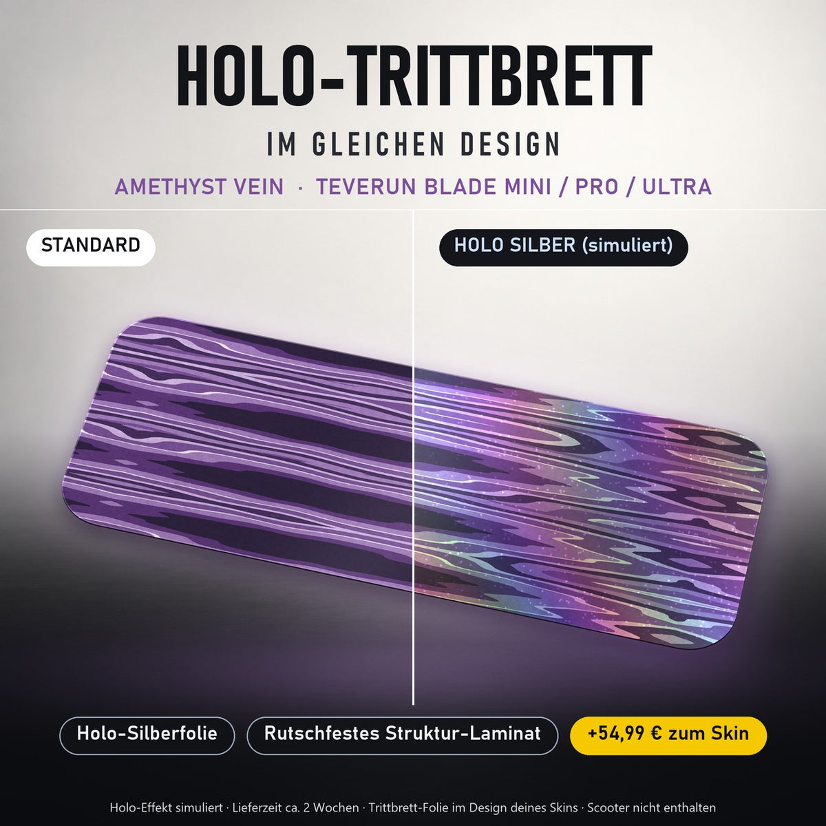 Holo-Trittbrett im gleichen Design – AMETHYST VEIN für TEVERUN BLADE MINI / PRO / ULTRA, Holo-Effekt simuliert (+54,99 €)