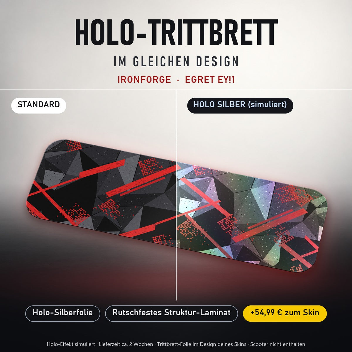 Holo-Trittbrett im gleichen Design – IRONFORGE für EGRET EY!1, Holo-Effekt simuliert (+54,99 €)