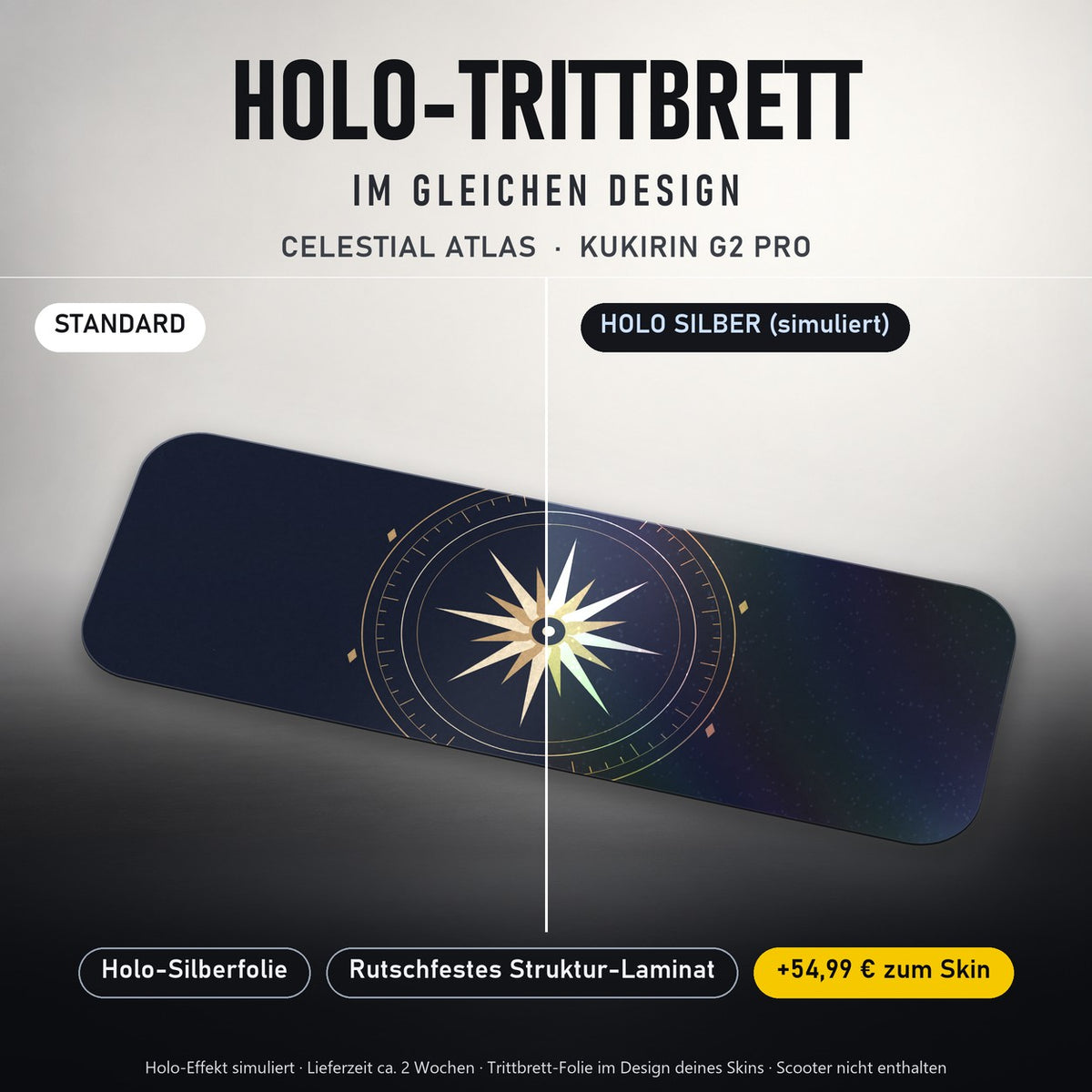 Holo-Trittbrett im gleichen Design – CELESTIAL ATLAS für KUKIRIN G2 PRO, Holo-Effekt simuliert (+54,99 €)