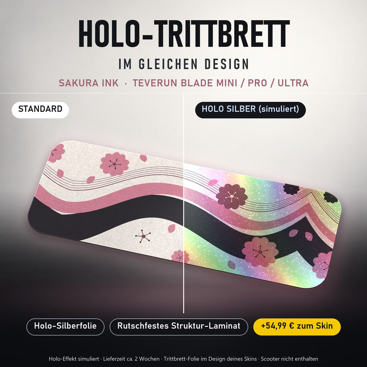 Holo-Trittbrett im gleichen Design – SAKURA INK für TEVERUN BLADE MINI / PRO / ULTRA, Holo-Effekt simuliert (+54,99 €)