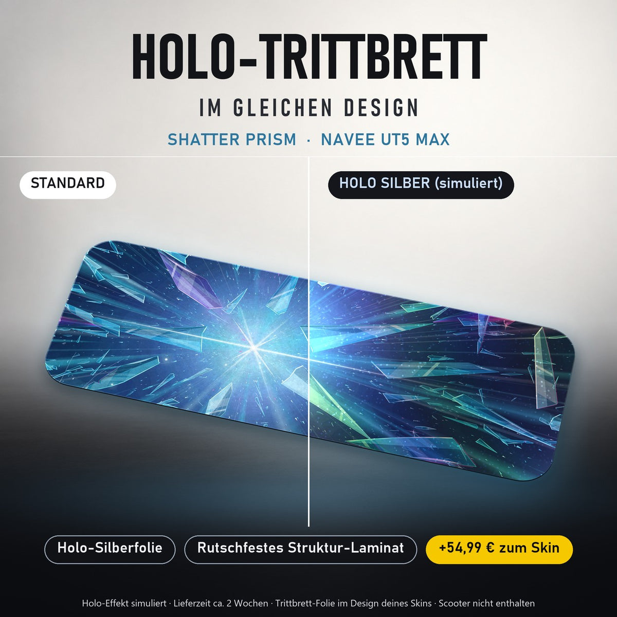 Holo-Trittbrett im gleichen Design – SHATTER PRISM für NAVEE UT5 MAX, Holo-Effekt simuliert (+54,99 €)