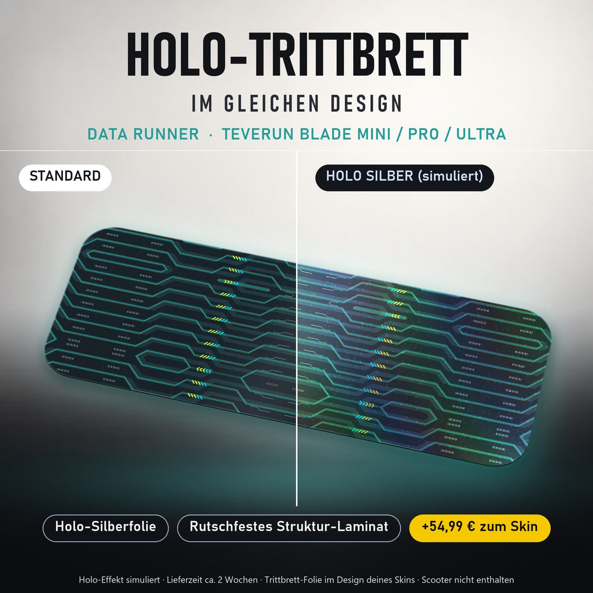 Holo-Trittbrett im gleichen Design – DATA RUNNER für TEVERUN BLADE MINI / PRO / ULTRA, Holo-Effekt simuliert (+54,99 €)