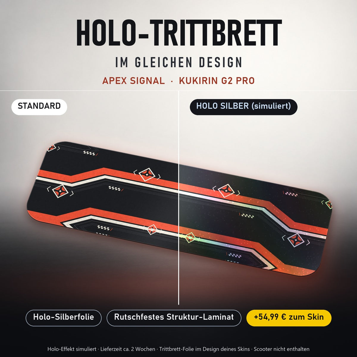 Holo-Trittbrett im gleichen Design – APEX SIGNAL für KUKIRIN G2 PRO, Holo-Effekt simuliert (+54,99 €)